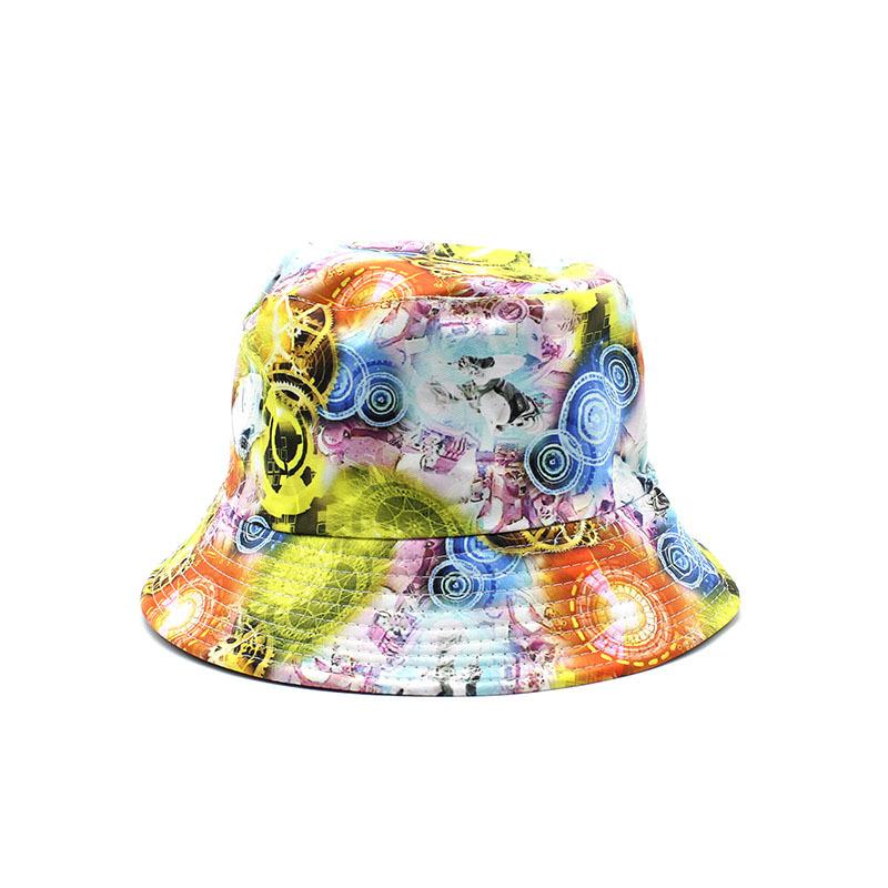 Men'S Double-Sided Fisherman'S Hat Children'S Spring And Summer Versatile Printed Sun Hat Outdoor Street Basin Hat Tide