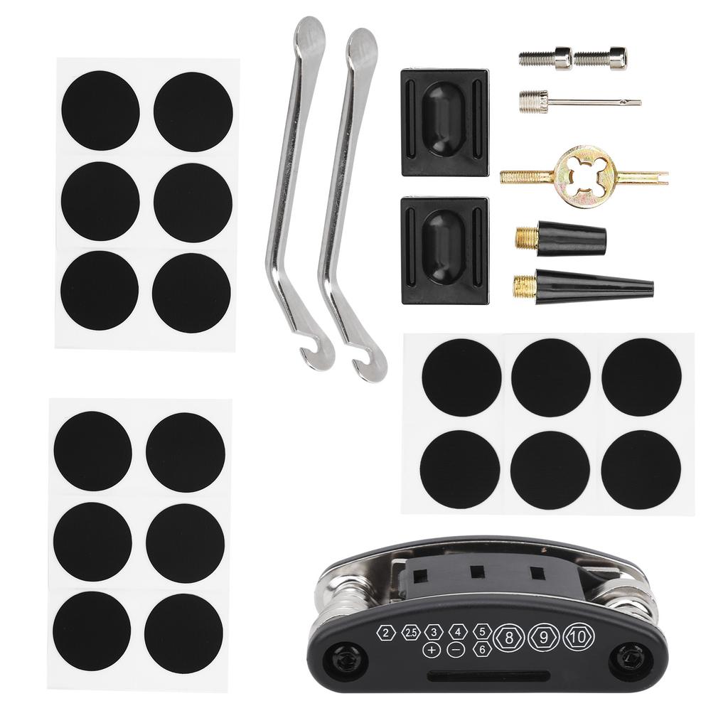 Zestaw do naprawy opon rowerowych Przenośna torba Łyżka do opon 16 w 1 Wielofunkcyjna torba na narzędzia rowerowe