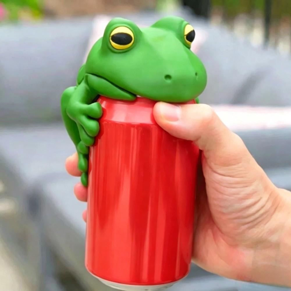 Reusable Frog Cans Cover Universal Soda Can Lid Movable Mouth Frog Jar Lid  Drinkware Accessory