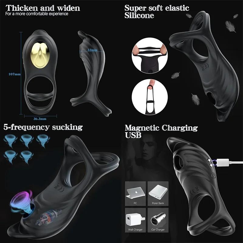 Pocket Pusssy Rings For Man Vibrating Magic Wand Sleeve For Penis Simulators Men Sexy Tools Ass Plug Adult Products God Toys