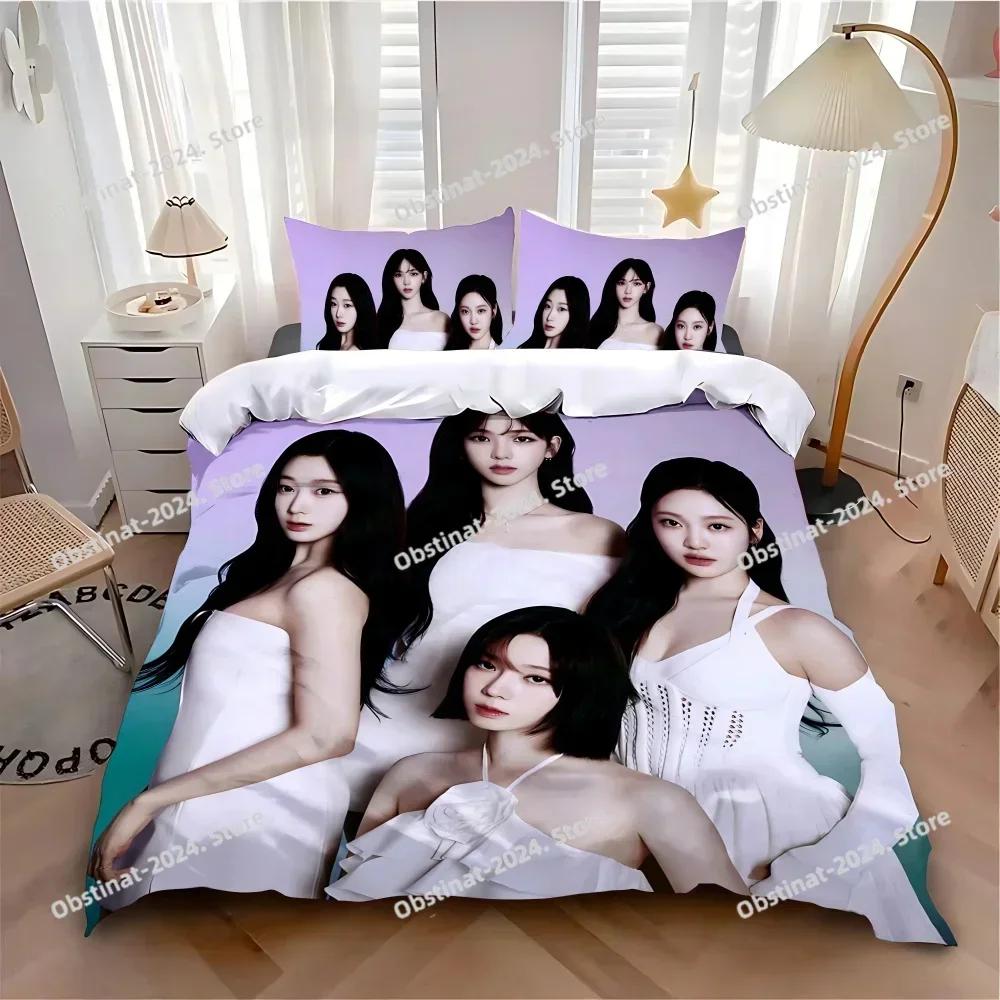 3D K-pop A-AespaS Bedding Set Printed single Comforter Quilt Bed Cover Duvet Cover Pillow Case 3 Pieces Sets Kids Adult Size