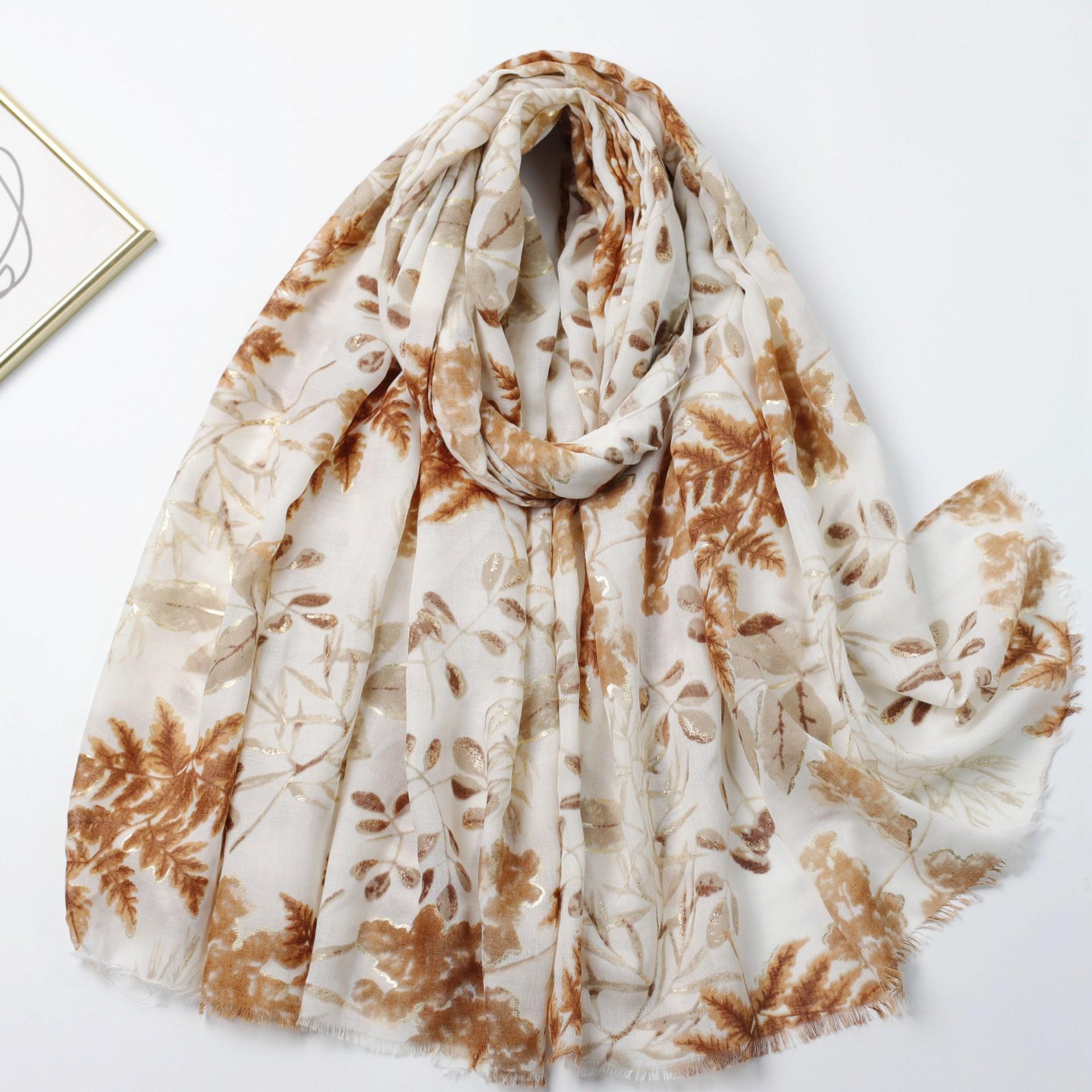 

Bronzing Lush Satin Cotton Printed Long Towel Factory Sales Travel Vacation Sunscreen Shawl червоний