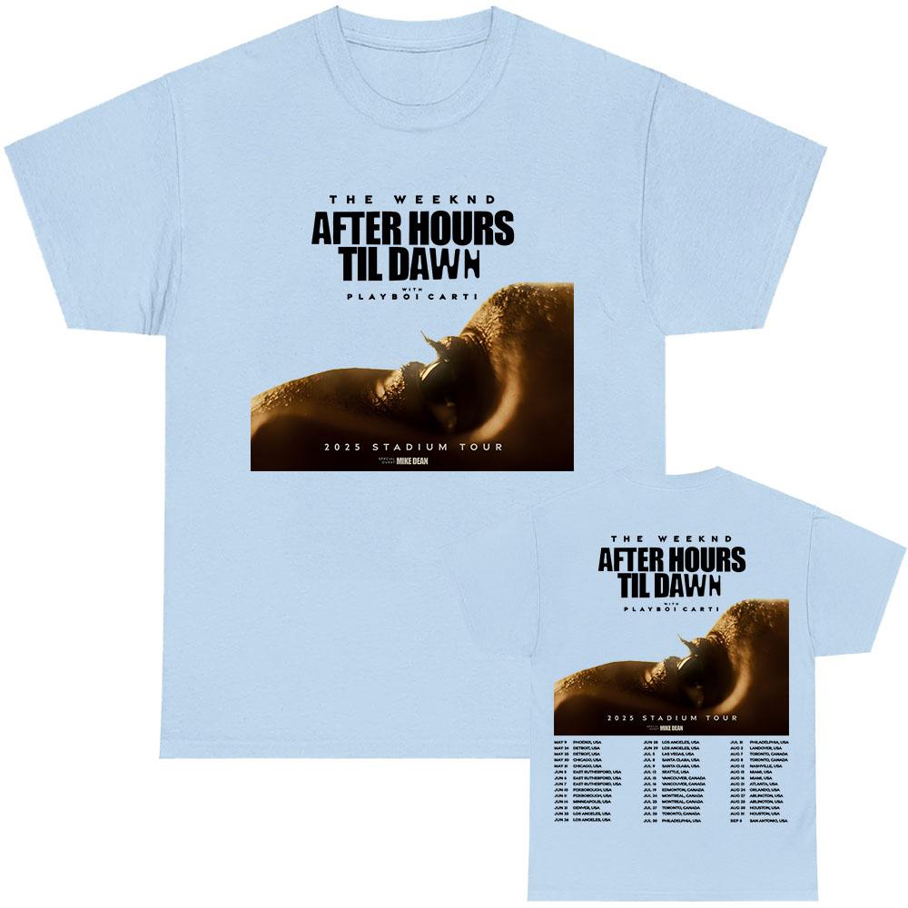 The Weekend After Hours Til Dawn Tour 2025 Printing Tshirt Short Sleeve Round Neck T-shirt Hip Hop New Fashion Graphic Tee-shirt