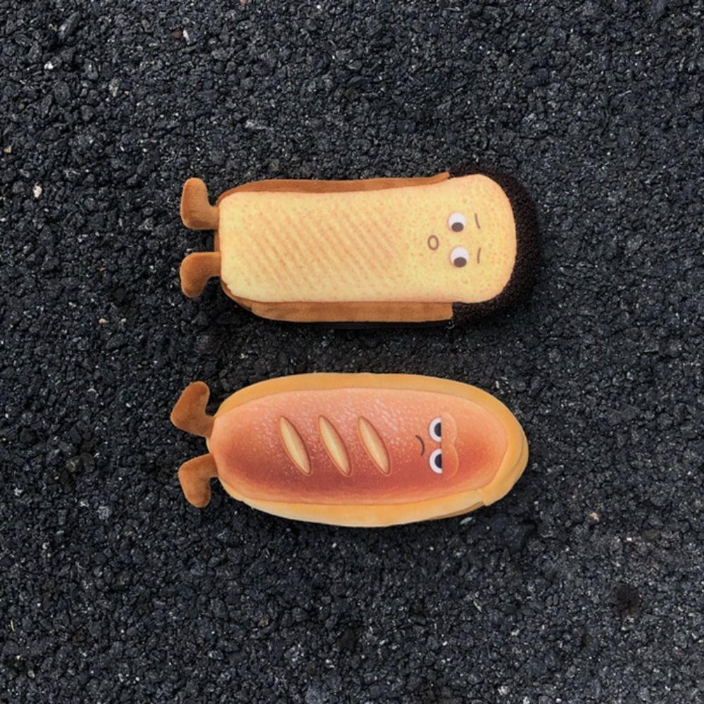 Large Capacity Bread Pen Box Toast Plush Pen Pouch Cosmetic Bag Toast Pencil Case Student Gift