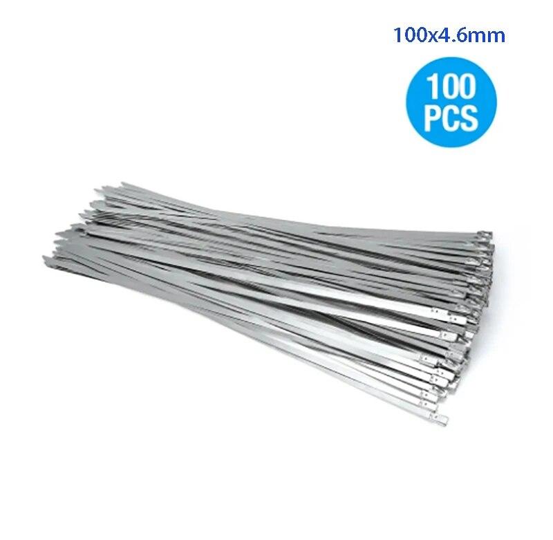 

Кабельні стяжки з нержавіючої сталі 304, 4,6 мм, самоблокуючі металеві морські кульові стяжки, стійкі до високих температур металеві стяжки