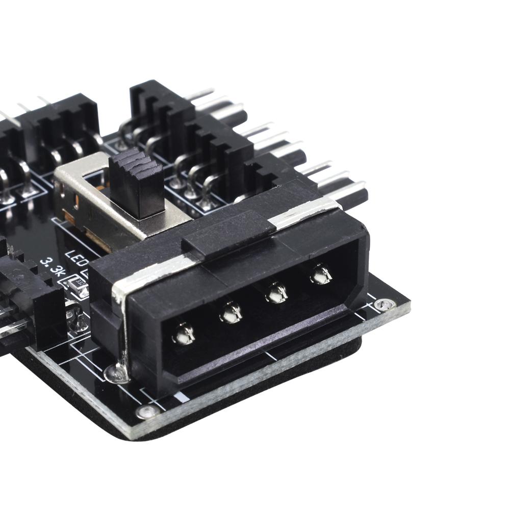 Fan 3Pin 12V Splitter Adapter 4PIN SATA Cooling Fan Hub PC Fan Hub Speed Controller Splitter