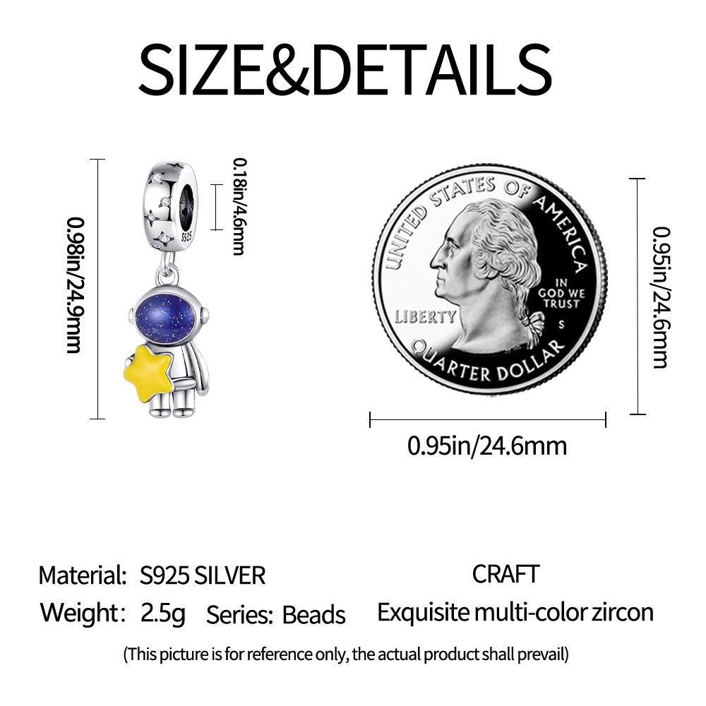 Charm Bead Components Authentic Original Copper Metal Plated Starry Sky Space Pendant Bead Component Bead Components Compatible With Bracelet High