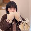 Polyester Kids Winter Gloves Soft Plush Thick Warm Gloves Bear Plush Mittens  For Girls
