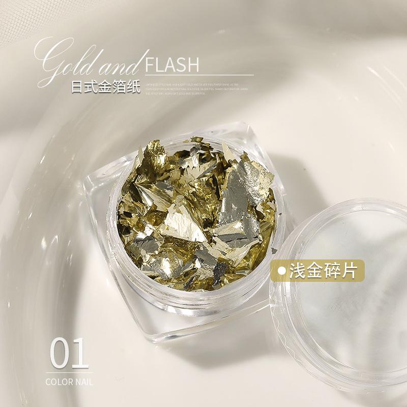 Japanese gold foil nail art accessories - silver foil fragments for nail stickers