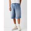 Jeans Shorts Men Casual Loose Fit Wide Leg Denim Jorts Vintage Hip Hop Skateboard Long Jorts Streetwear