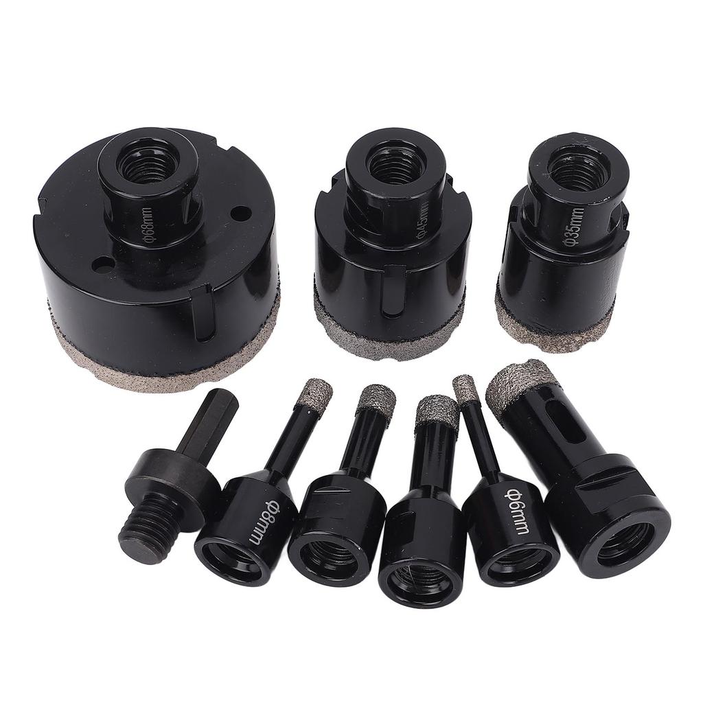 8 Pcs Diamond Drill Bit Set 668mm M14 Thread Dry Wet Use Diamond Hole Saw with Converter for