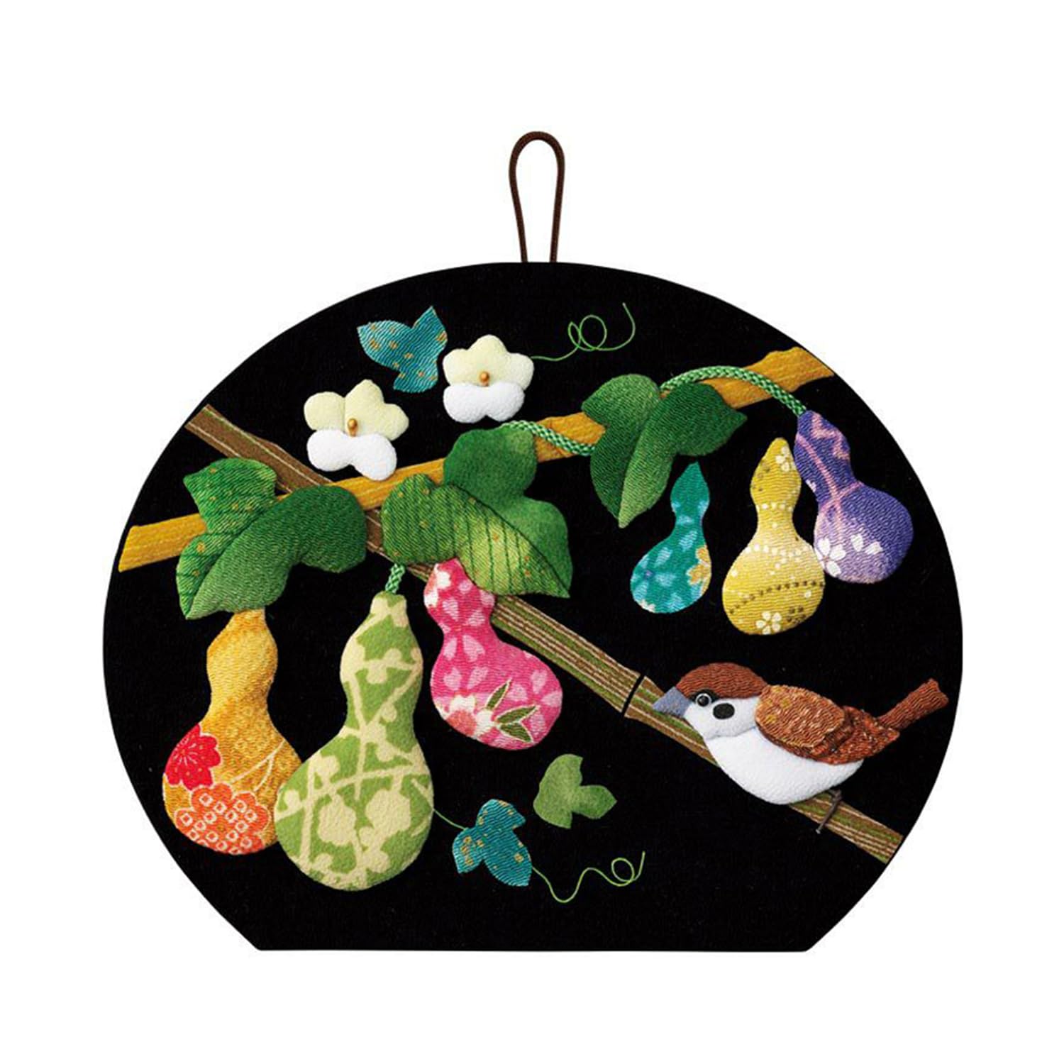 Sakura Horikiri Applique Flower Calendar Seasons Six Gourds and Sparrows 3811072 Decoration - - ~Early Autumn~
