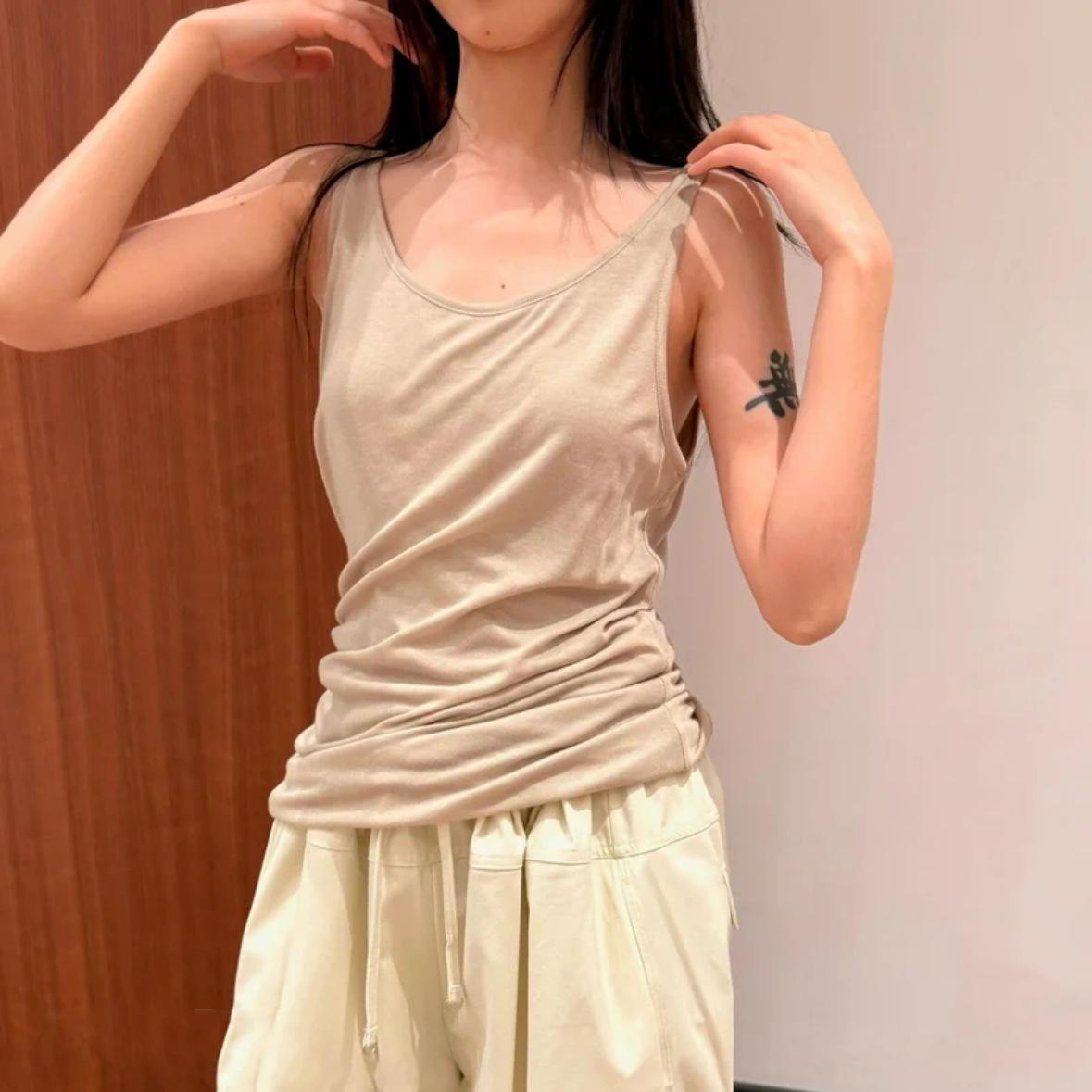 

2026 Spring/Summer Women s Wool Blend Irregular Twisted Vest Top Large світло-зелений колір