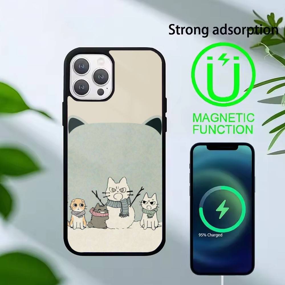 Funny Cat Band Animal Phone Case For iPhone17,16,15,14,13 Plus,Pro Max Magnetic For Magsafe Wireless Charging