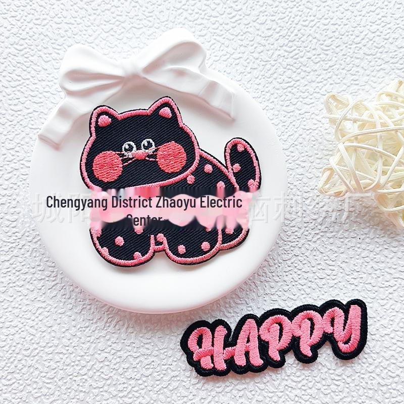 Cartoon Cat Self-Adhesive Embroidery Patch for Clothing, Shoes, and Hats Accessories