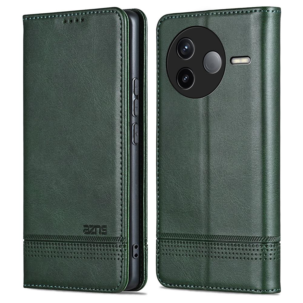 

AZNS Чехол для Xiaomi Poco F7 Pro 5G/Redmi K80 5G, Текстура коровьей кожи, PU кожа, Кошелек, Чехол для телефона Green