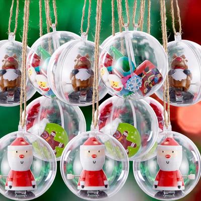 Boules de Noël Transparentes en Plastique Vides Boule DIY Boule à Suspendre pour Sapin de Noël Ornements Pendentifs Décoration de Fête de Mariage Boules Remplissables