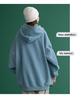 Plus Size Solid Color Korean Style Hooded Sweatshirt - Loose Mid-Length Pocket Jacket for Autumn/Winter