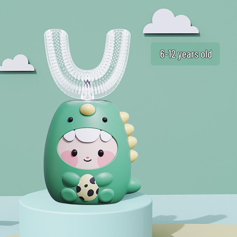 Grenzüberschreitende U-förmige wiederaufladbare elektrische Kinderzahnbürste - Cartoon-Dinosaurier-Design.