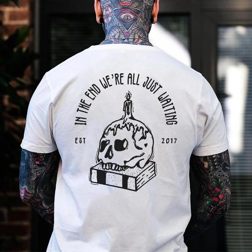 Creative Punk Skulls Men Tshirts Summer Hip-hop Gothic Short-sleev Tops Fashion Heavy Metal Rock Clothes Ropa Hombre Camisetas