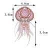 DIY Jellyfish Beads Patches Rhinestone Brooch Badge Sea Animal Appliques  For Clothing Bags Shoes