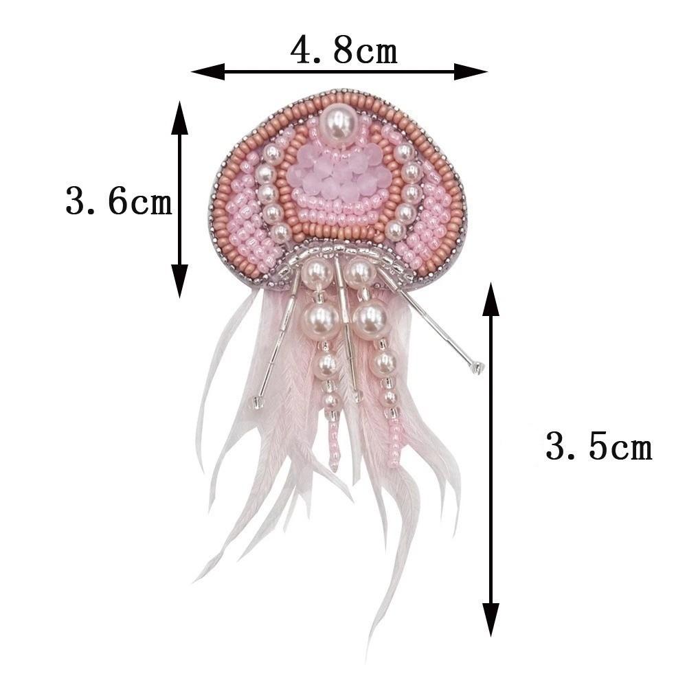 DIY Jellyfish Beads Patches Rhinestone Brooch Badge Sea Animal Appliques For Clothing Bags Shoes