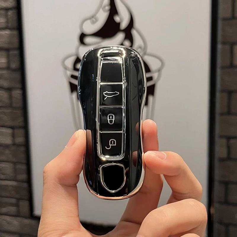 ТПУ Чехол-брелок для автомобильного ключа Для Porsche 718 Cayenne Panamera 911 Macan Чехол для ключей Чехол-брелок Taycan Cayman Boxster