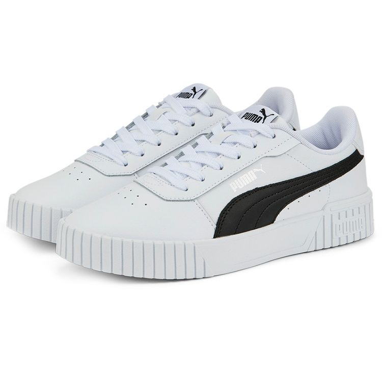 Puma Carina 2.0 White Black Women Sneakers Silver 385849-07