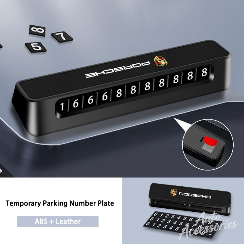 Car Temporary Parking Numbers Plate Slide Adjustable Stickers For Porsche 911 Cayenne Carrera-GT 928 Panamera Boxster Macan 918 EL7