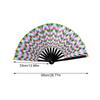33cm Large Folding Hand Rave Fan Chinease/Japanese Gifts Fan Dance Music Colorful Fan Festival Fan Gradient Reflective Fold