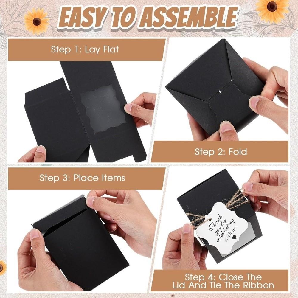10pcs Top Quality Clear Window Packaging With Tags Folding Retro Boxes Special Occasions