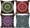 Fashion Bohemian Pattern Throw Pillow Covers Square Decorative Cushion Case For Sofa Bench Car Bed 18 X 18 Inch Set Of 4