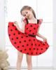 [Dressy Daisy] Girls' Ladybug Heroine Polka Dot Costume for Halloween and Christmas Parties, Skirt, Ages 8-9, Red and Black Dots