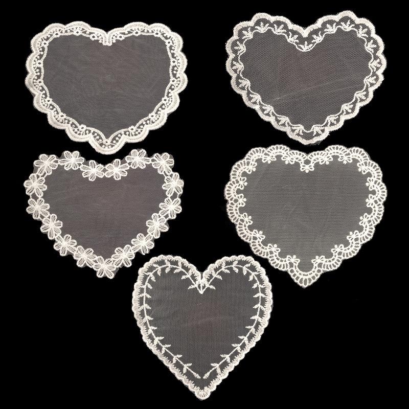 Mesh Bottom Embroidery Lace Coaster Love Pocket Flower Milk Silk Embroidery Water Soluble Hollow Heart Diy