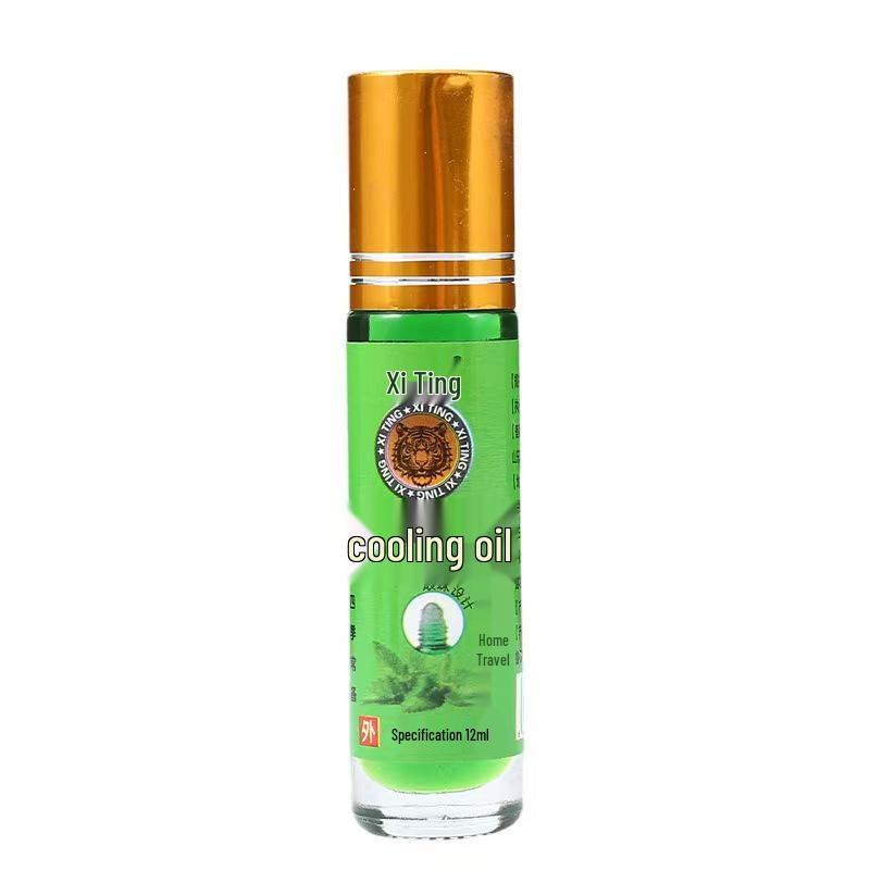 Refreshing Mint Rollerball: Cooling Oil for Anti-Dizziness, Anti-Sleepiness, Brain Boost, and Mosquito Repellent - 12ML
