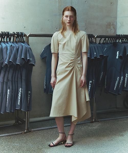 LINE STUDIO ONE Shirred Point Asymmetrical Dress Jwopoe0100