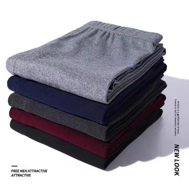 Men's Seamless Warm Fleece-Lined Autumn Pants - Thick Wool Base Layer & Winter Velvet Underwear