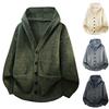 Men's Hooded Knit Cardigan Button Front Loose Fit Autumn Casual Fashion Warm Comfortable Lazy Style Sweater Outerwear