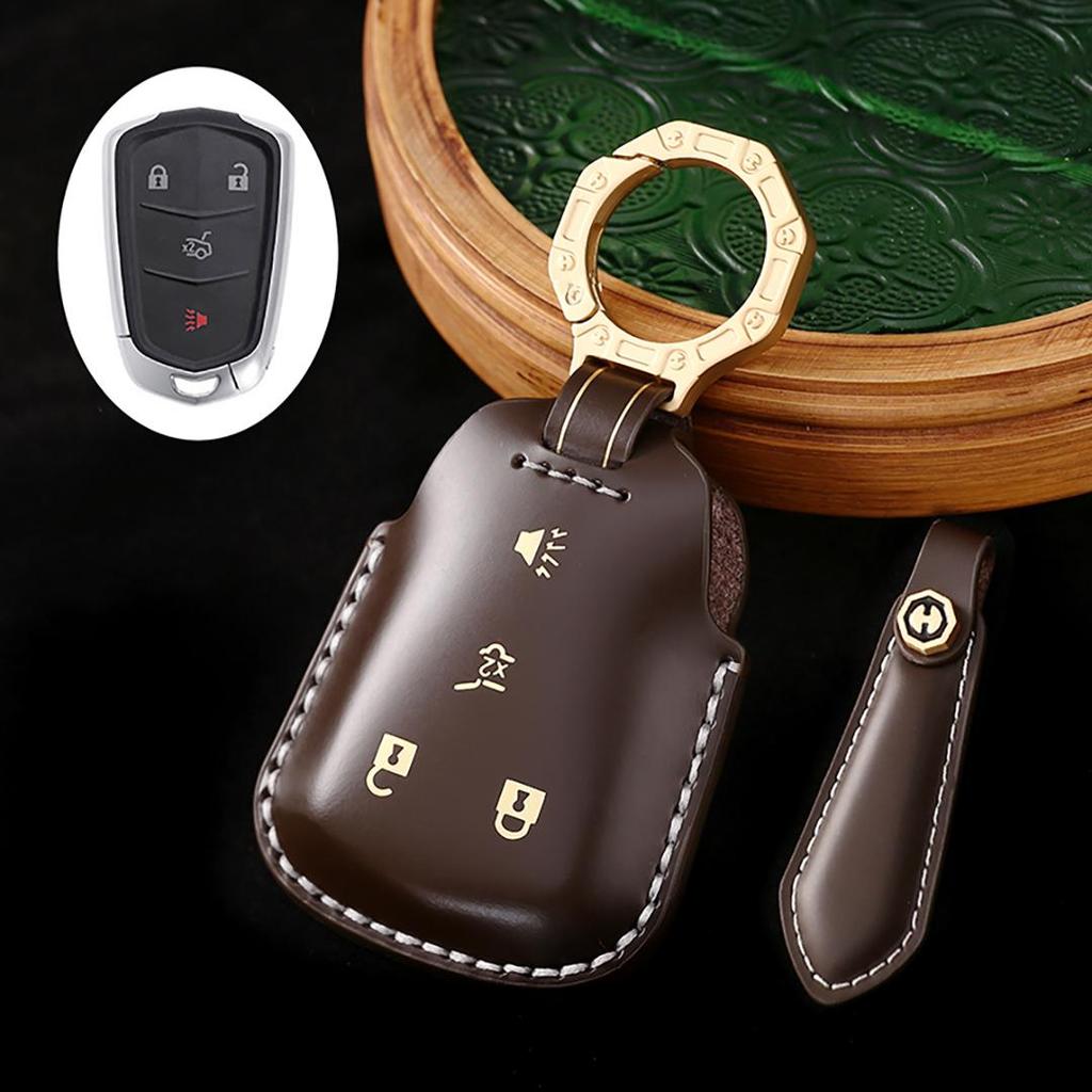 Suitable for Cadillac Xt5/xt6/ct5/ct6 Handmade Cowhide High-End Car Key Case Males Christmas Gift