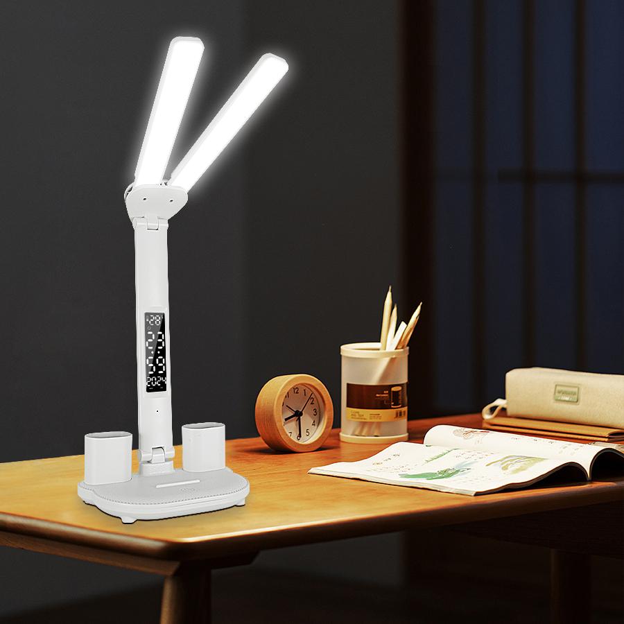 Lampă de birou cu LED, 3 niveluri, cu reglare tactilă, lumină de noapte, reîncărcabilă prin USB, protecție ochilor, lampă de masă pliabilă pentru dormitor, noptiera