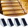 DODOGOD Stair Garden Solar Step LED Warm White Automatic Automatic Turning Nighttime Solar Light Easy Installation with Adhesive Ideal for and Parking