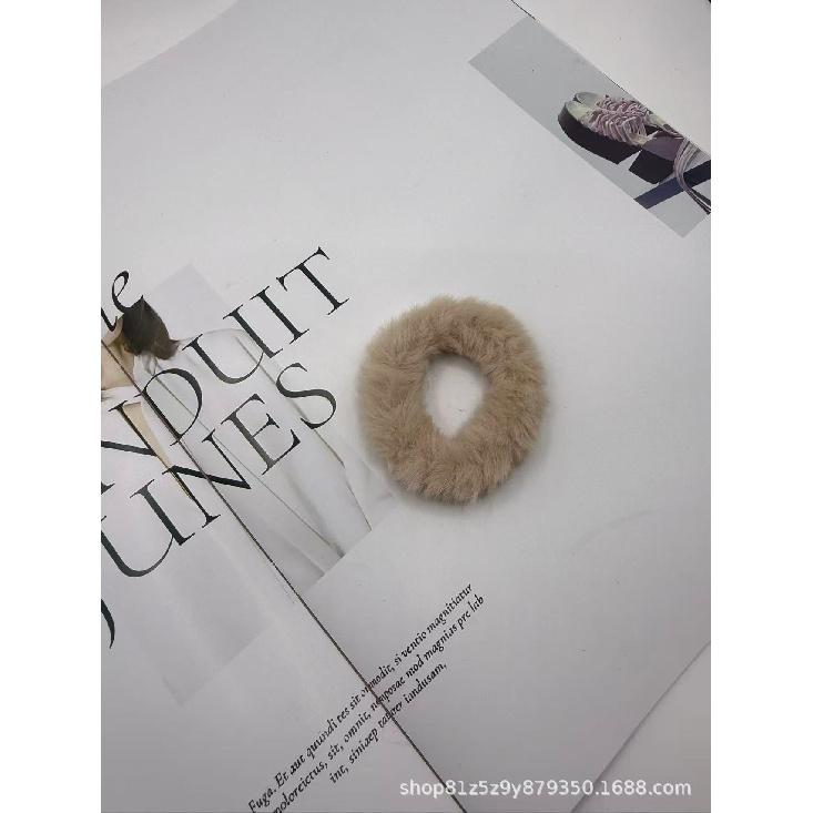 Plush Hair Scrunchies for Women & Kids, Soft Furry Hair Ties, High Ponytail Holder, Autumn Winter Fashion