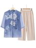 Summer Style Chiffon Cardigan for Elderly Mothers - Mid-Sleeve Chinese Design
