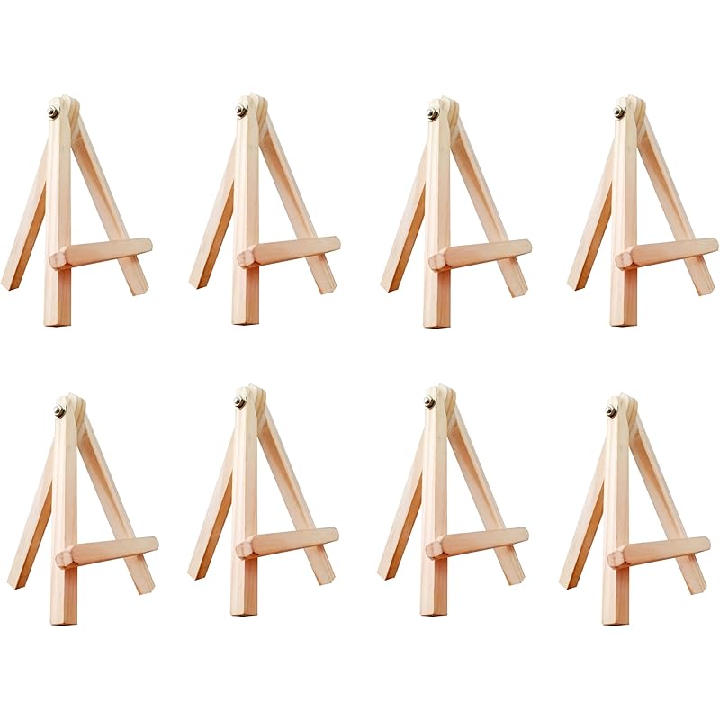 Eduway 10 Inch Mini Wooden Easel Tripod Stand for Sketch Accessories/Natural Craft/Art/Painting/Mini Canvas/Business Car