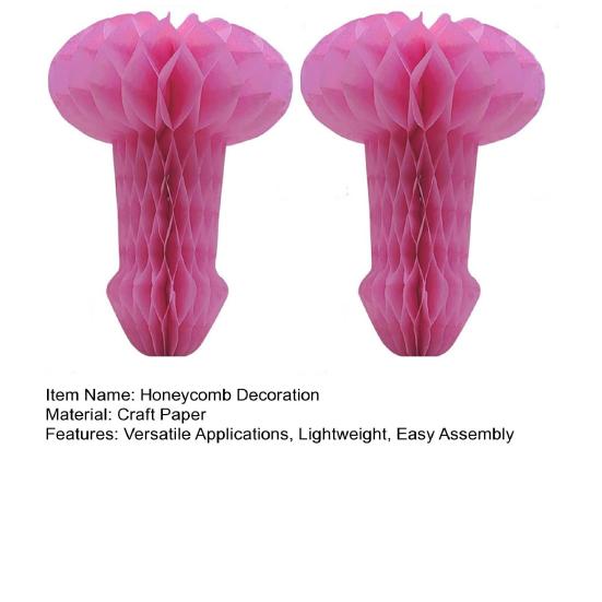 2 Pcs Penis Honeycomb Centerpieces Hanging Paper Honeycomb Decorations Honeycomb Table Ornaments for Bachelorette Party Decor
