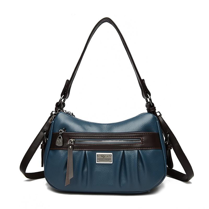A Contrasting Color Crossbody Bag for Women with Multiple Compartments and A Large Capacity Single-shoulder Bag