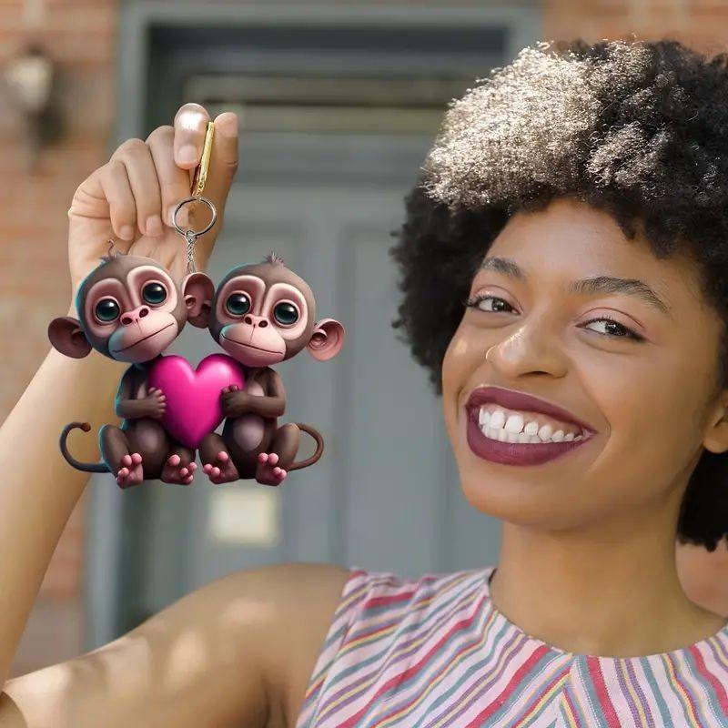 Acrylic Whimsical Pig Rearview Mirror Hanging Decoration Fun Car Interior Accessory