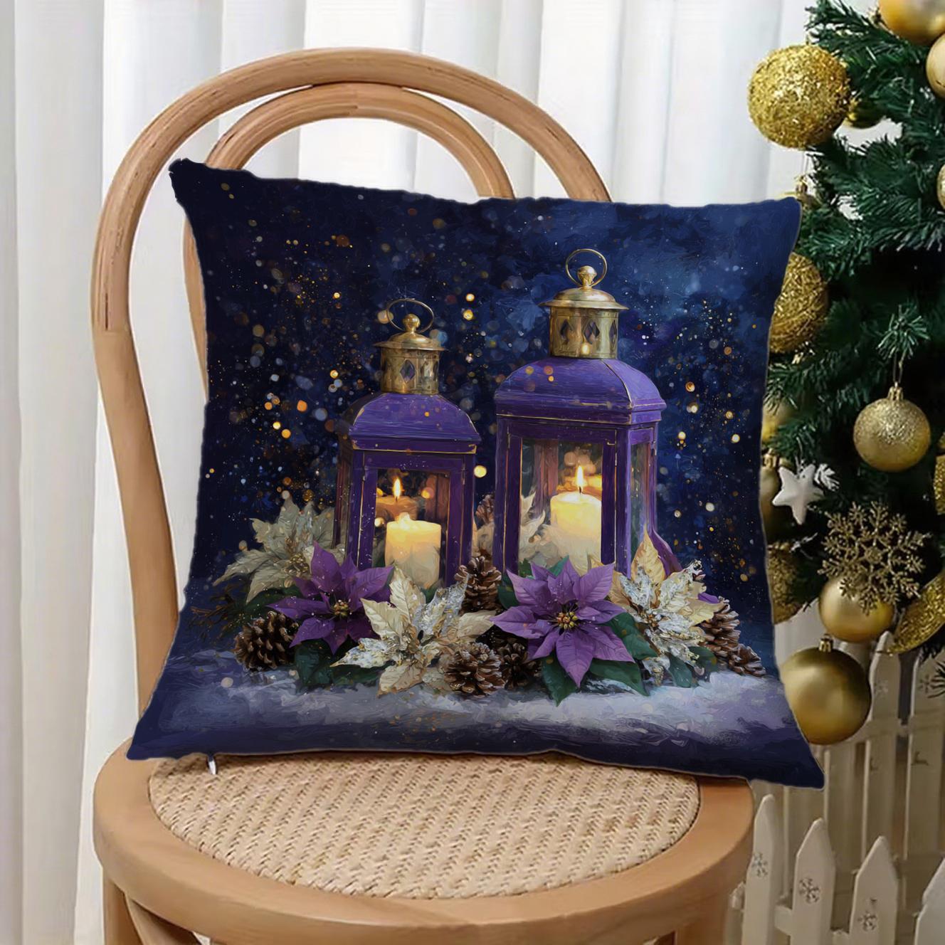 

Christmas-themed Pillowcases: Deer & SnowflakesSuitable for sofa car bedroom decorative cushion cover pillow cover 16x16Inch