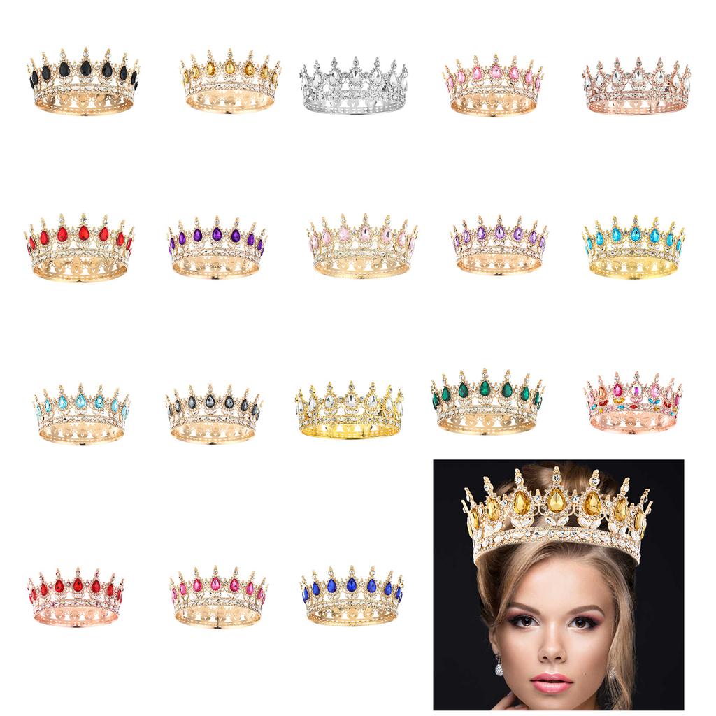 Women's Crown Adults Sparkling Headband Alloy Rhinestones Costume Hairpieces for Weddings Birthdays Proms and Pageants
