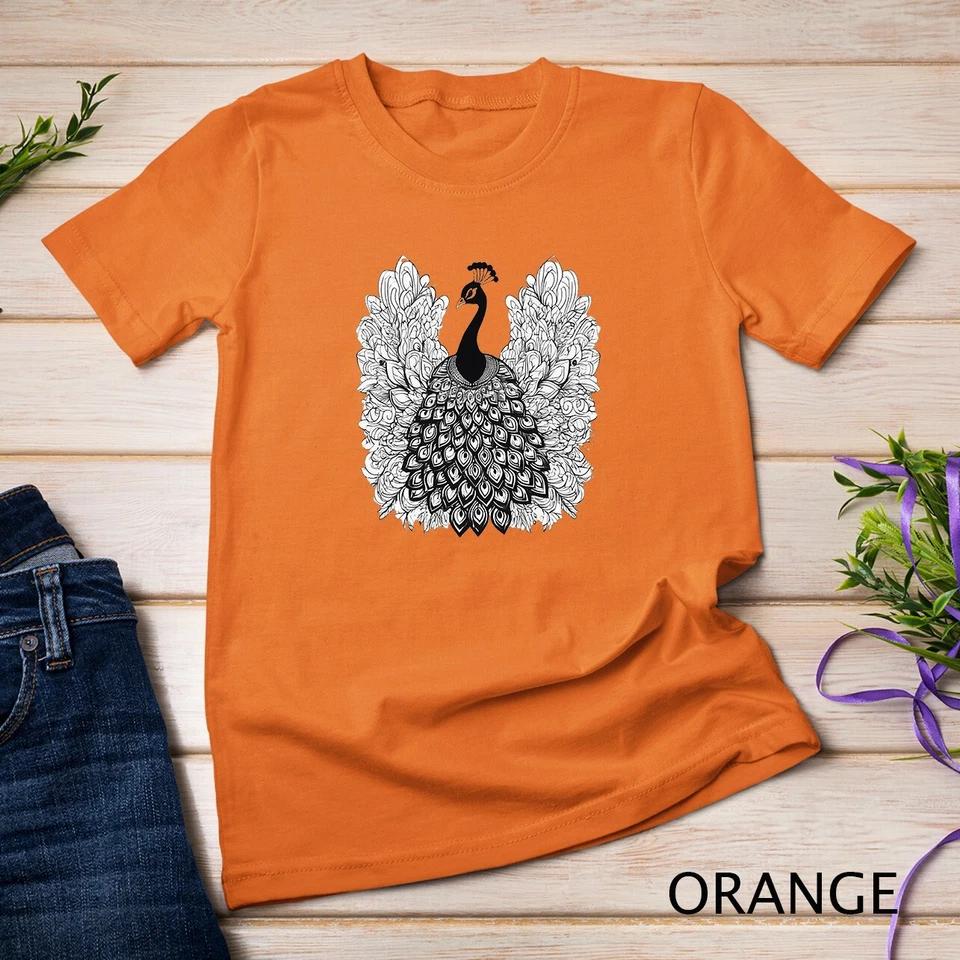 Peacock Monochrome Peacock Lover T-Shirt Unisex T-shirt 5 4XL